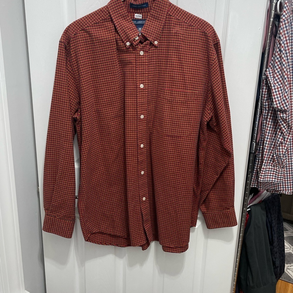 John Ashford button men’s shirt large 100% cotton - Picture 3 of 10